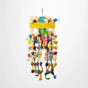 Giant Squid Bird Toy with Colorful Blocks for Chewing